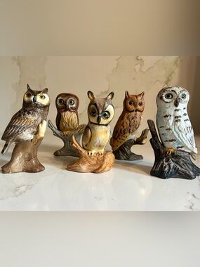 🦉🦉🦉🦉🦉Vintage Ceramic Owl Figurines